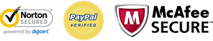 Norton Secured, PayPal Verified and McAfee Secure