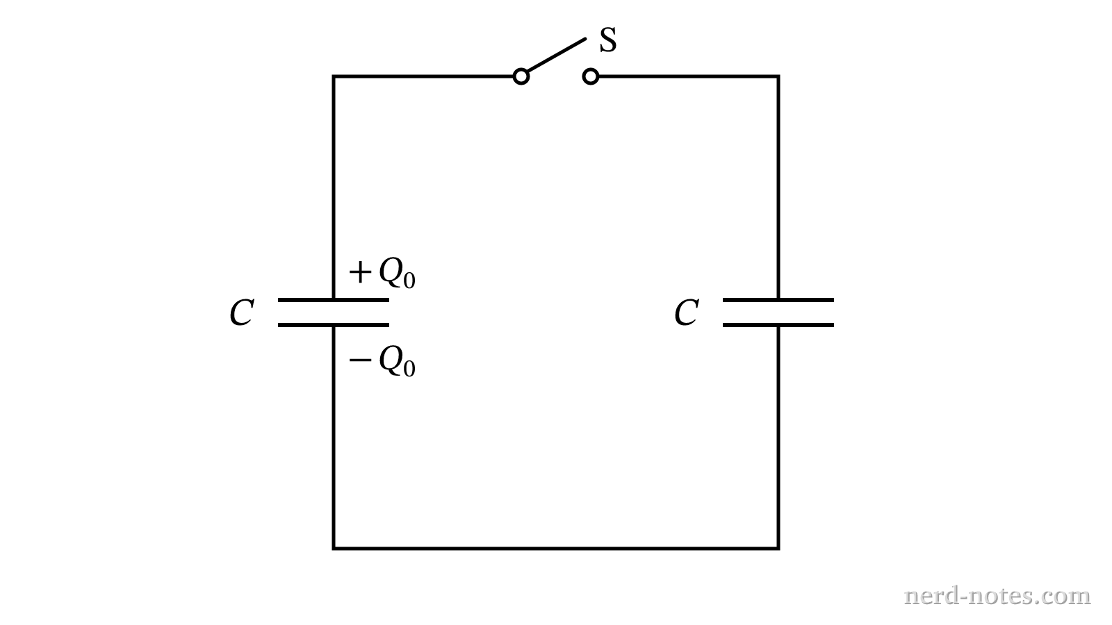 Circuit schematic before closing the switch.