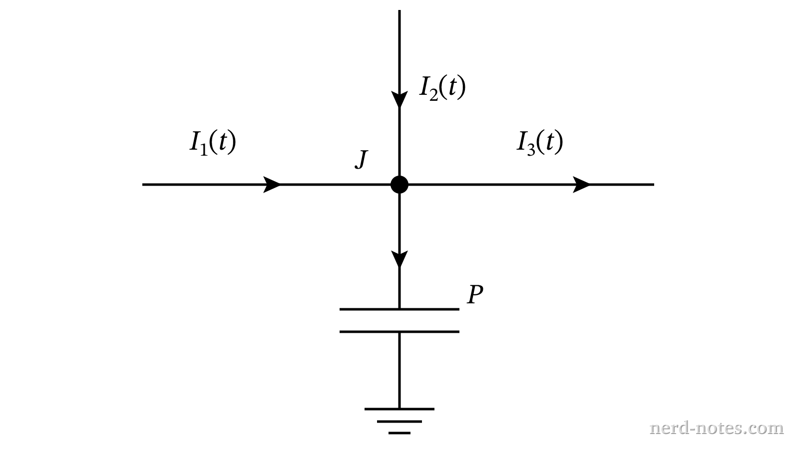 Junction connecting four circuit branches.