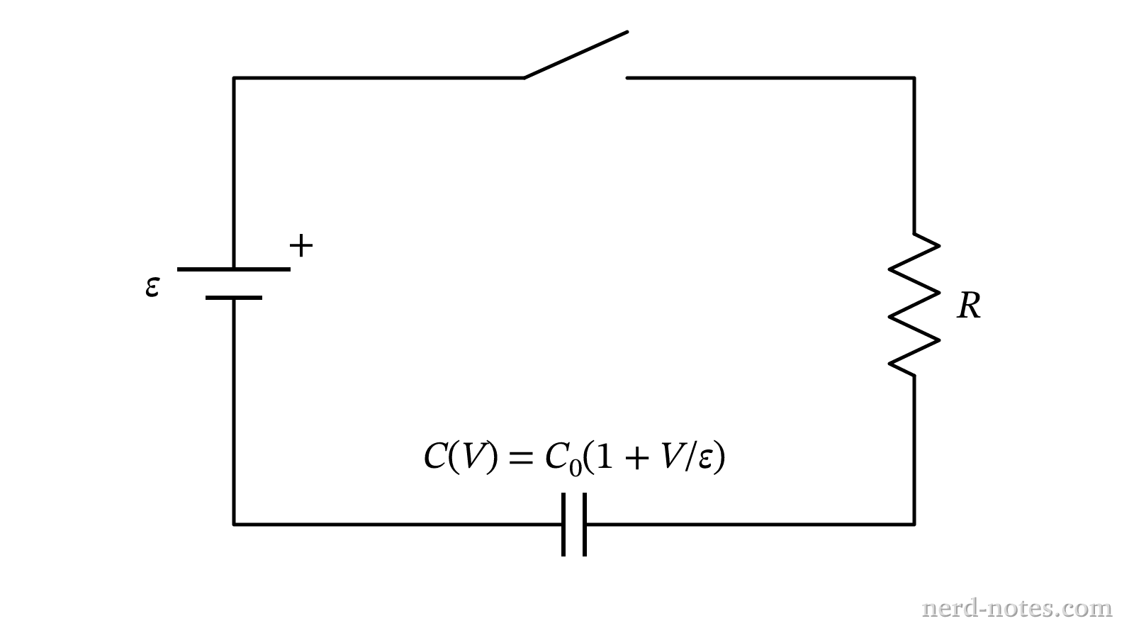 RC circuit with a non-linear capacitor.