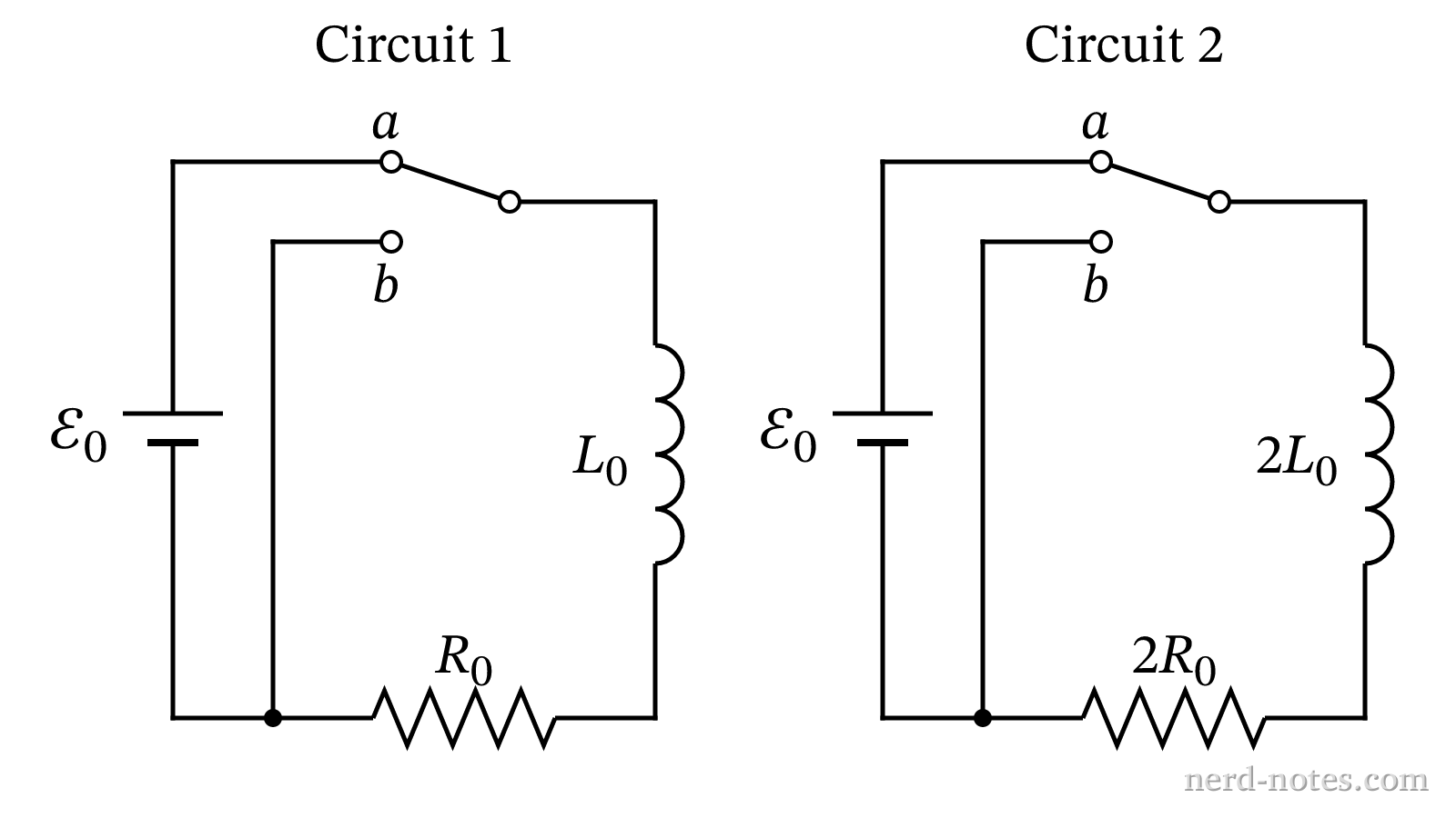 Schematics of Circuit 1 and Circuit 2.