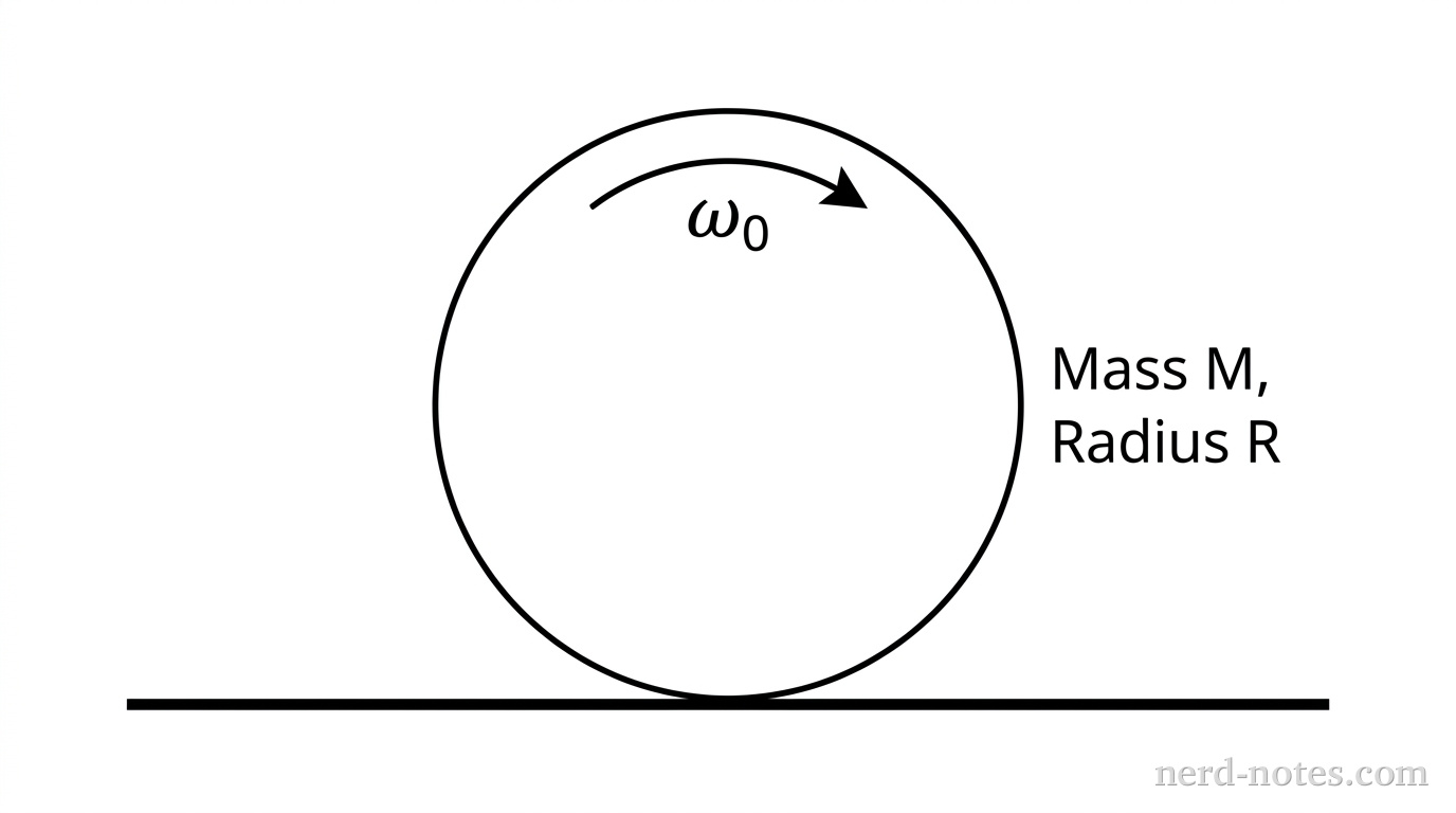 Figure 1. A spinning cylinder dropped onto a rough surface.