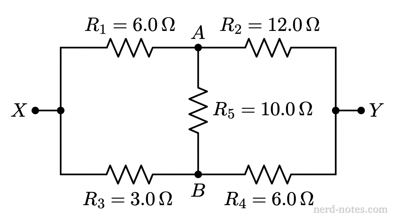 Resistor bridge network between terminals X and Y.