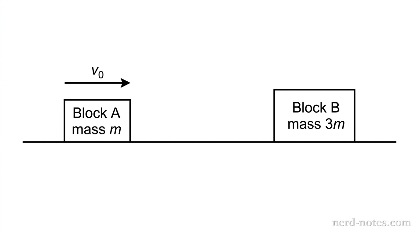 Figure 1. Block A moving toward stationary Block B.