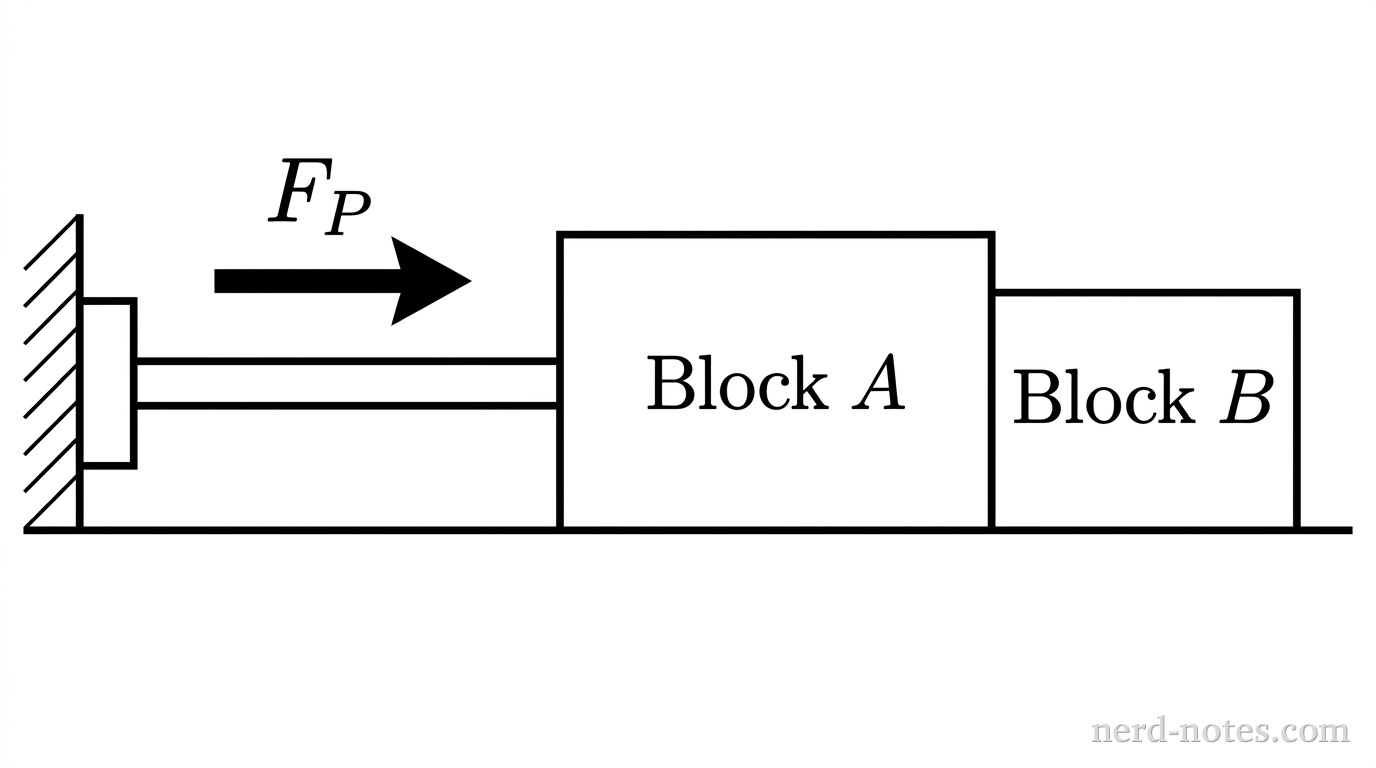 Figure 1. Plunger pushing Blocks A and B.