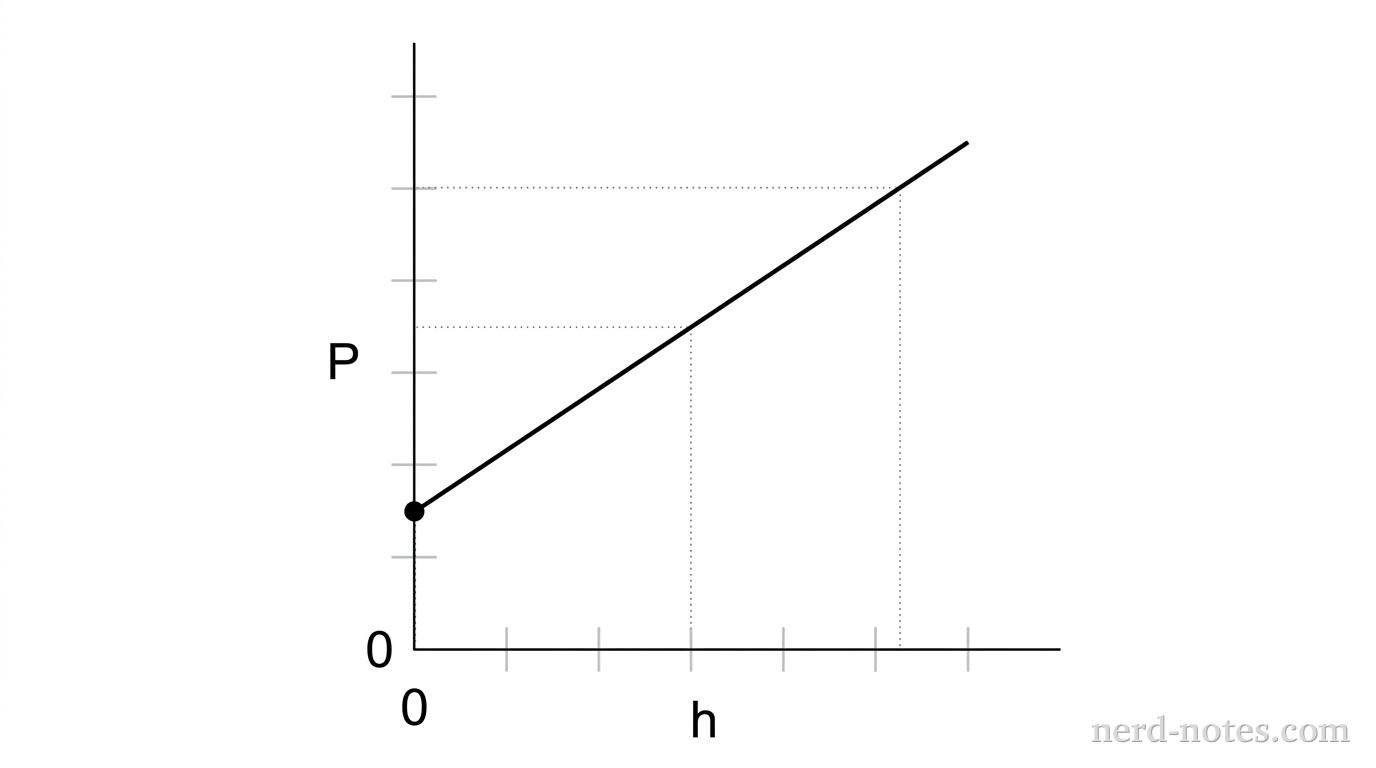 Absolute pressure P as a function of depth h.