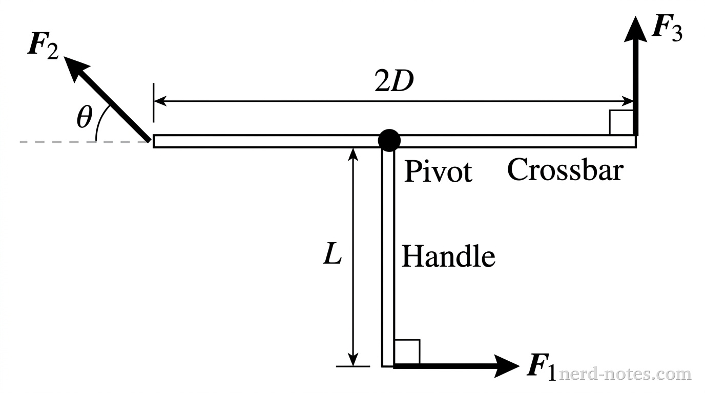 Figure 1. Overhead view of the structure and applied forces.