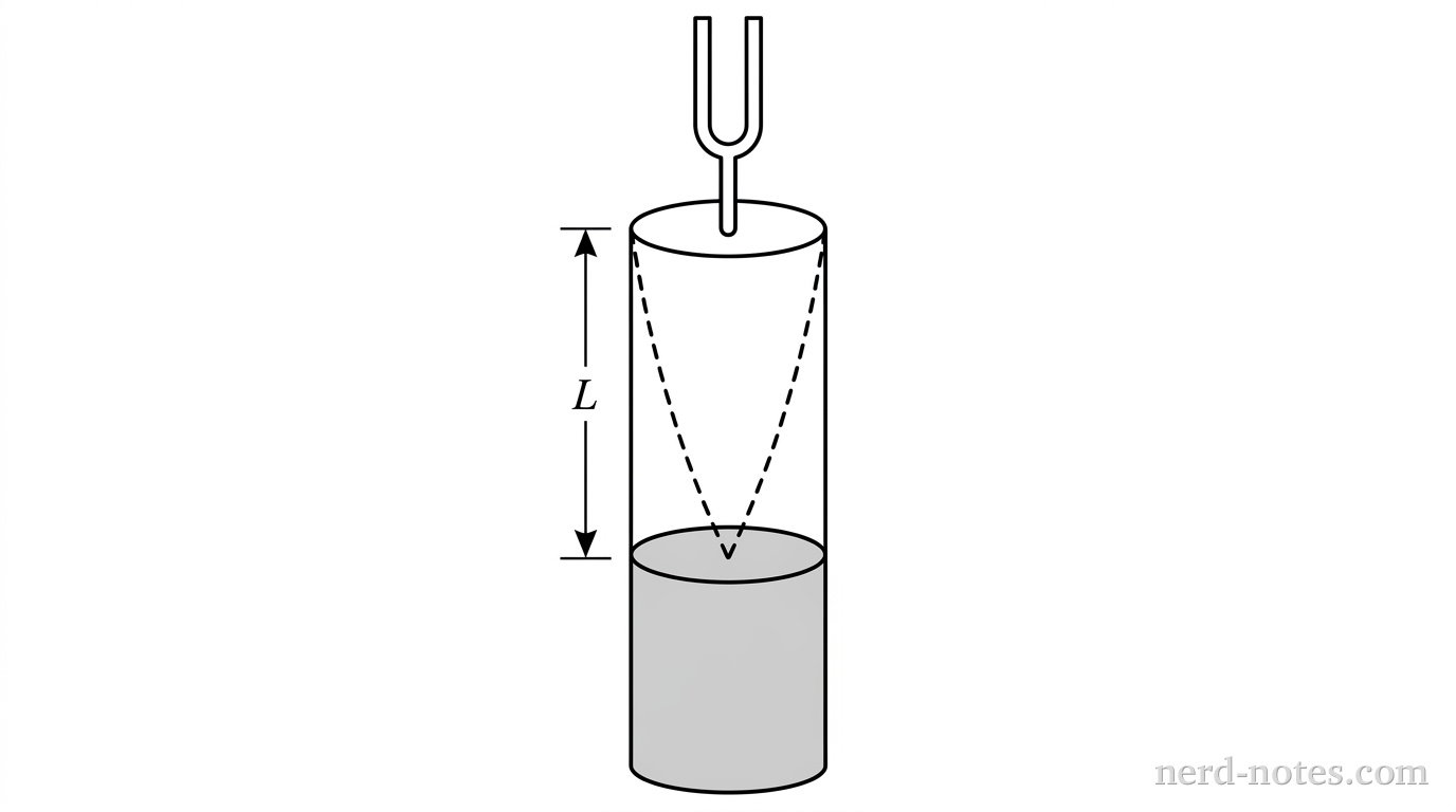 Air column partially filled with water.