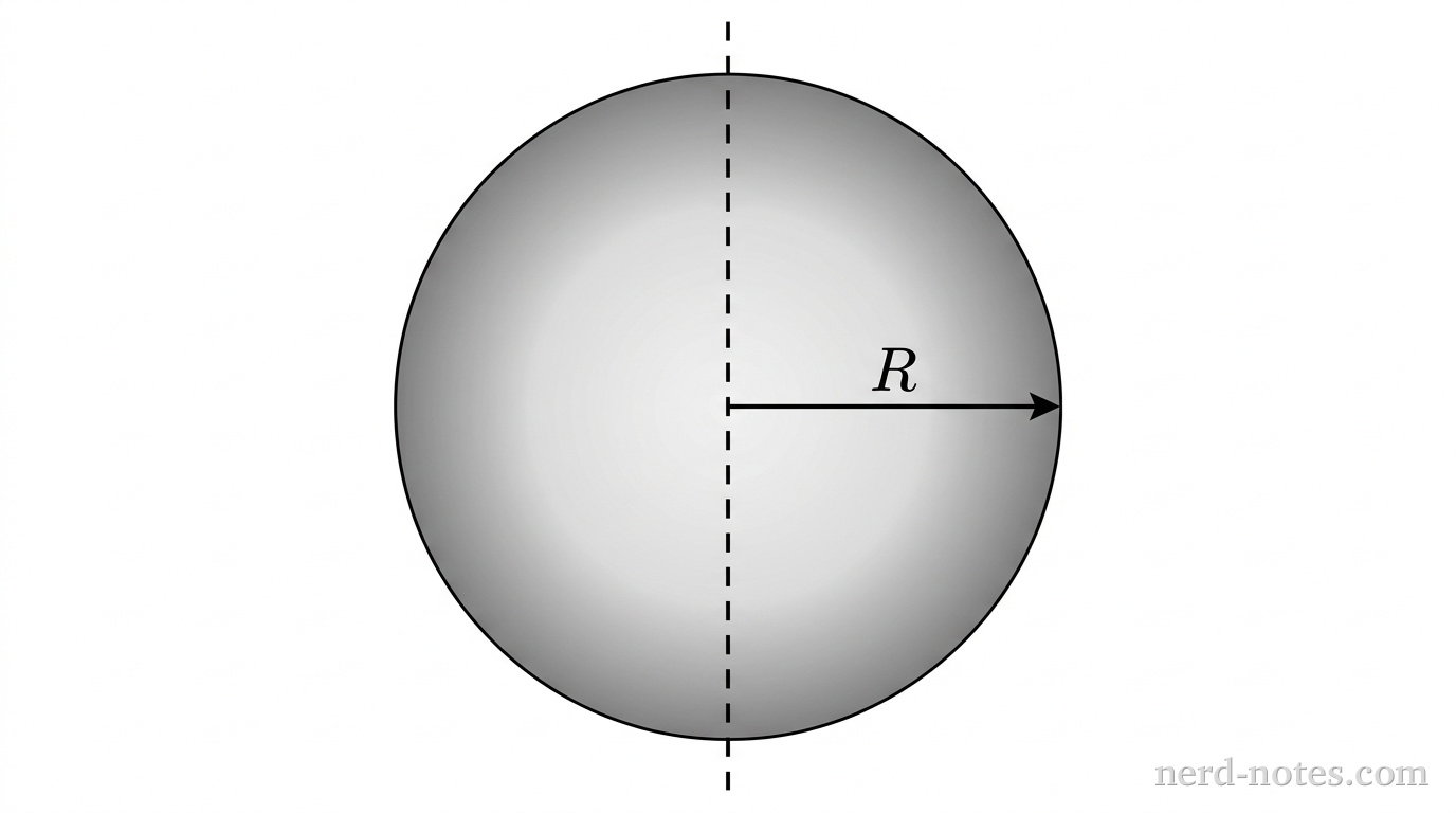 Sphere with radially increasing density.