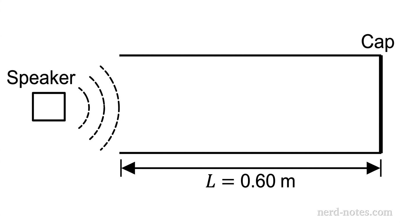 Figure 1. Speaker placed near an open-closed tube.