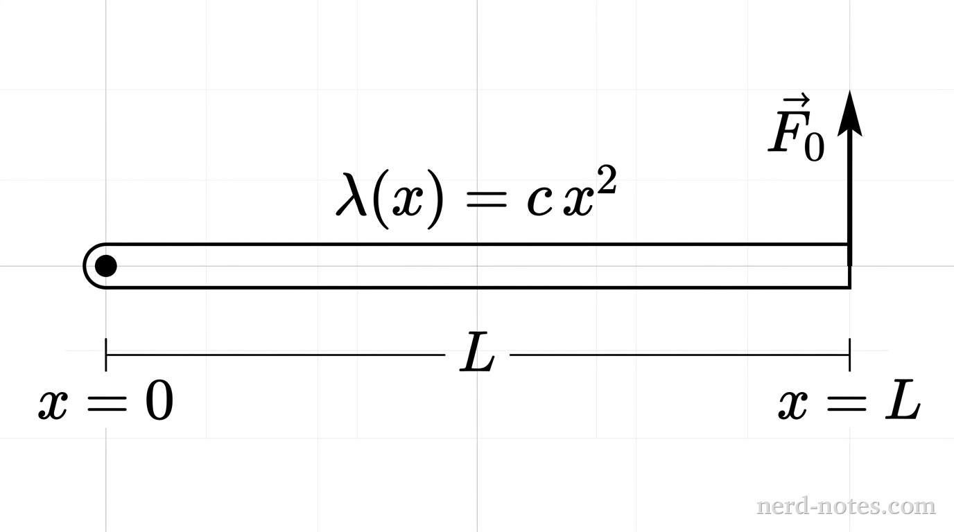 Figure 1. A non-uniform rod on a horizontal table.