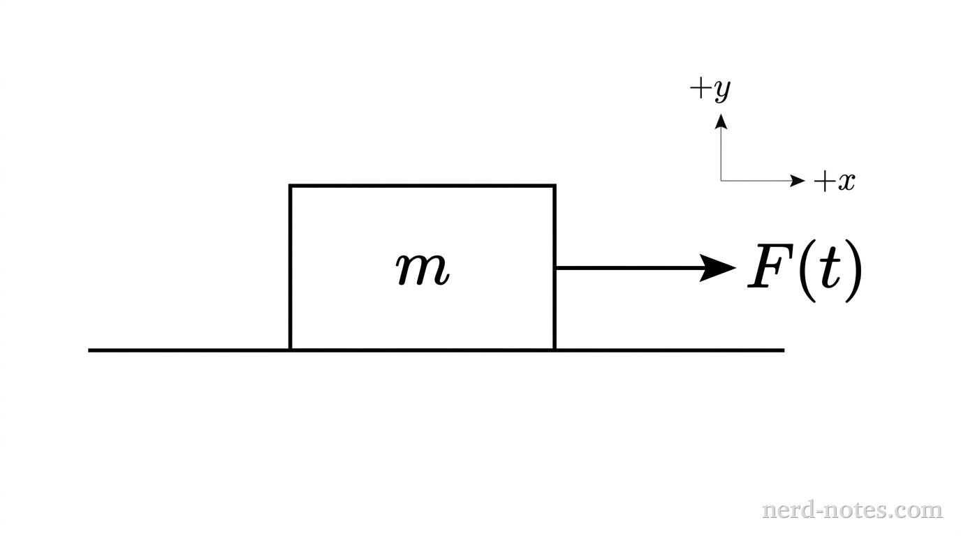 Figure 1. A block on a frictionless surface.
