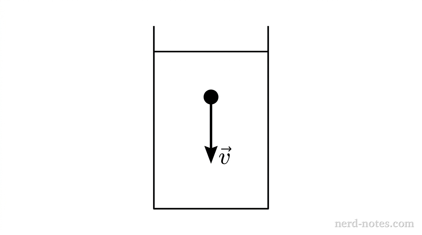 Figure 1. A sphere falling through a viscous fluid.
