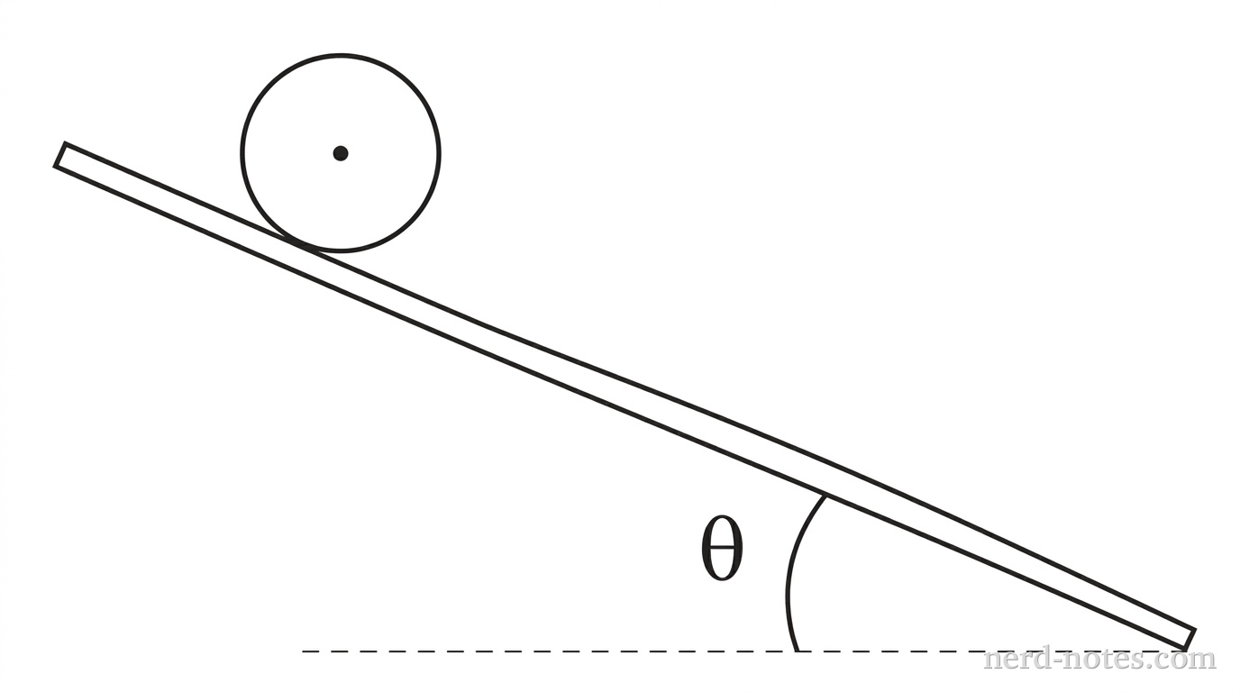 Figure 1. A cylinder on an incline.