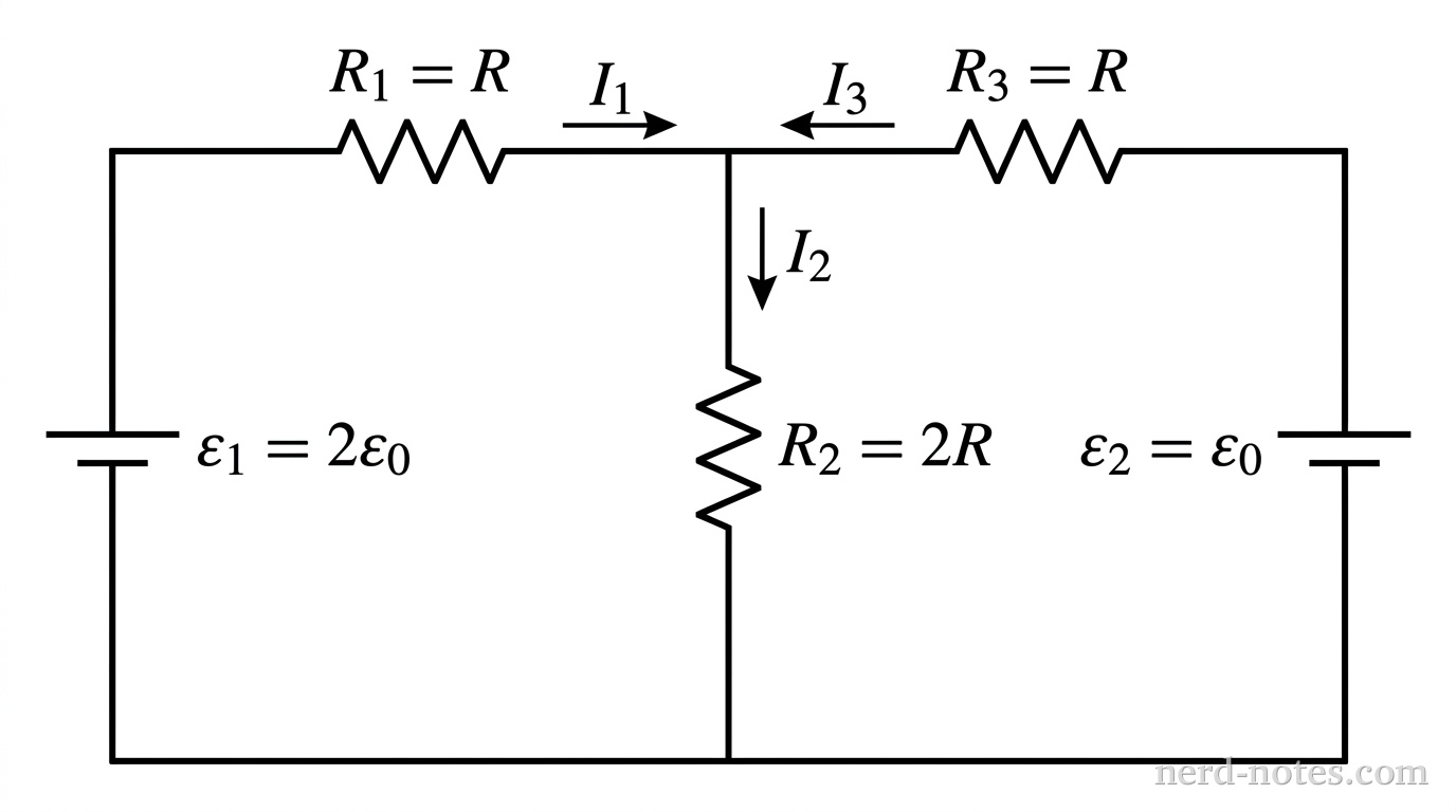 Figure 1. A multi-loop DC circuit with two batteries.