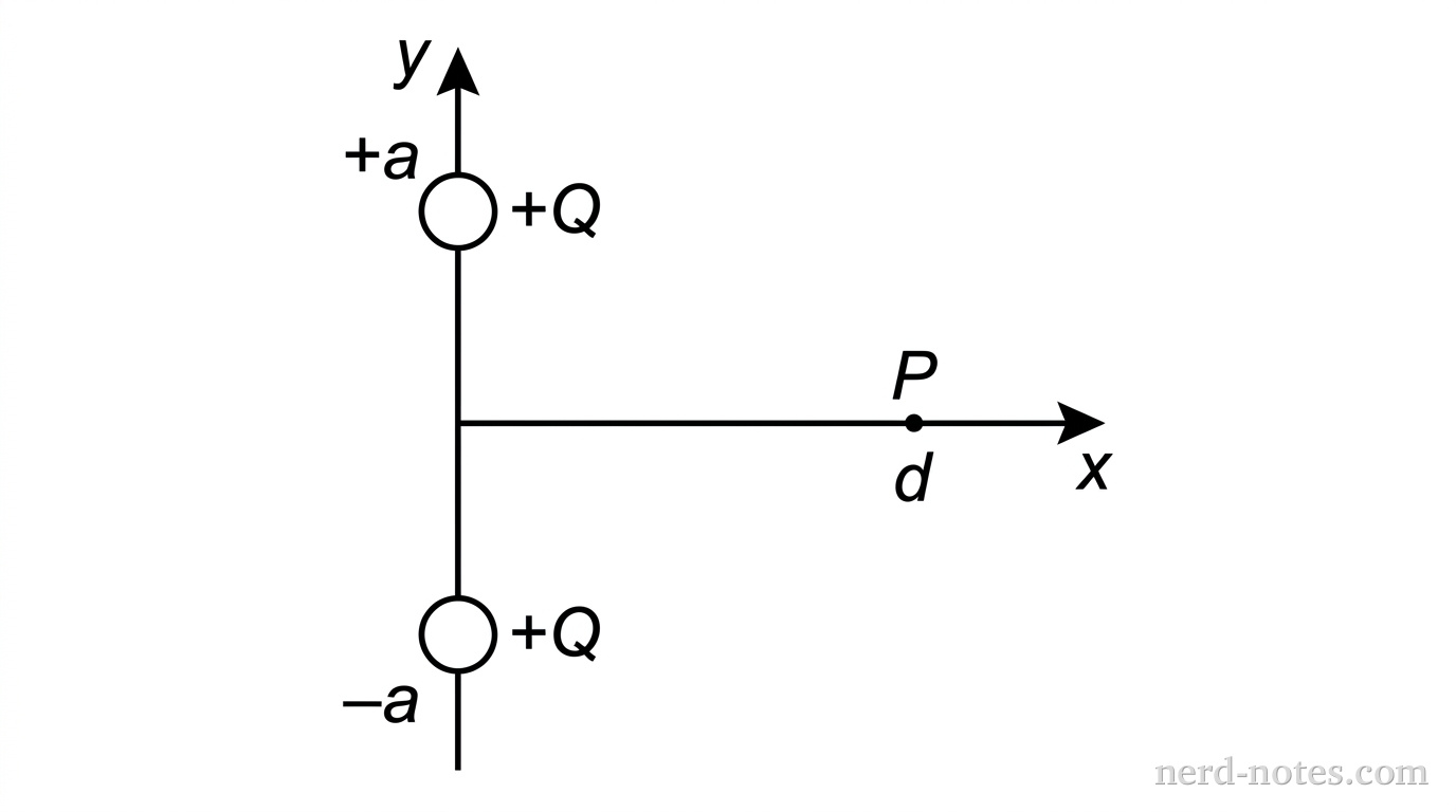 Figure 1. Two point charges on the y-axis.