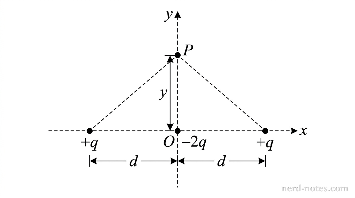 Linear charge configuration along the x-axis.
