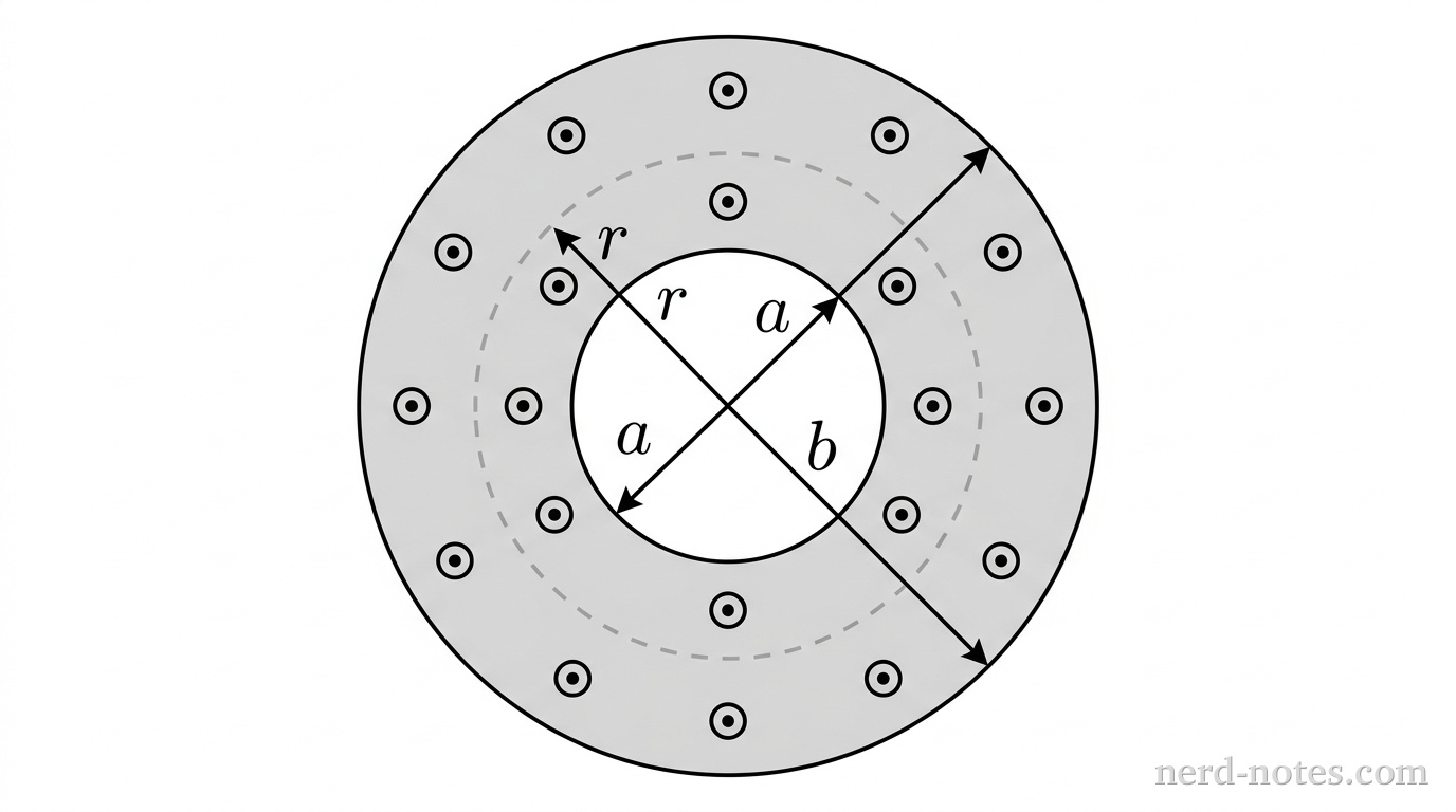 Cross section of the hollow cylindrical conductor.