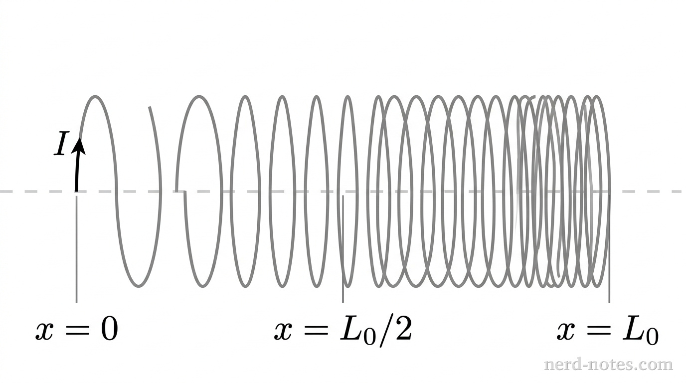 Solenoid with linearly varying turn density.