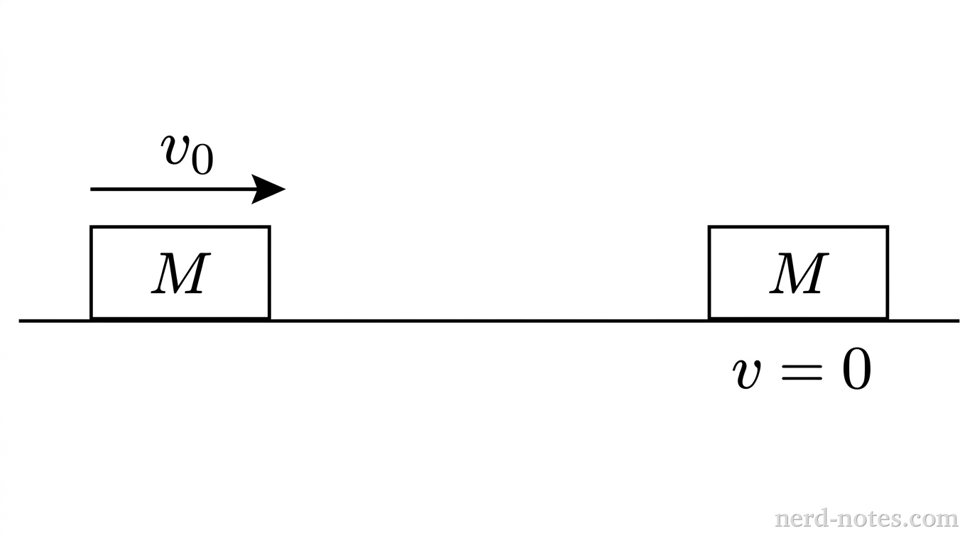 Initial state of the two-cart system before the collision.