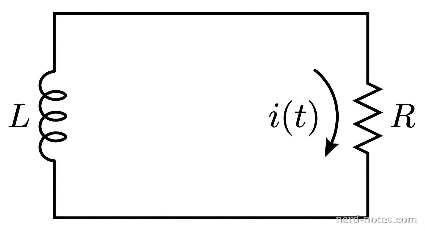 Inductor discharging through a resistor.