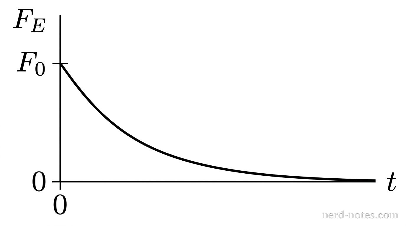 Electrostatic force magnitude as a function of time.