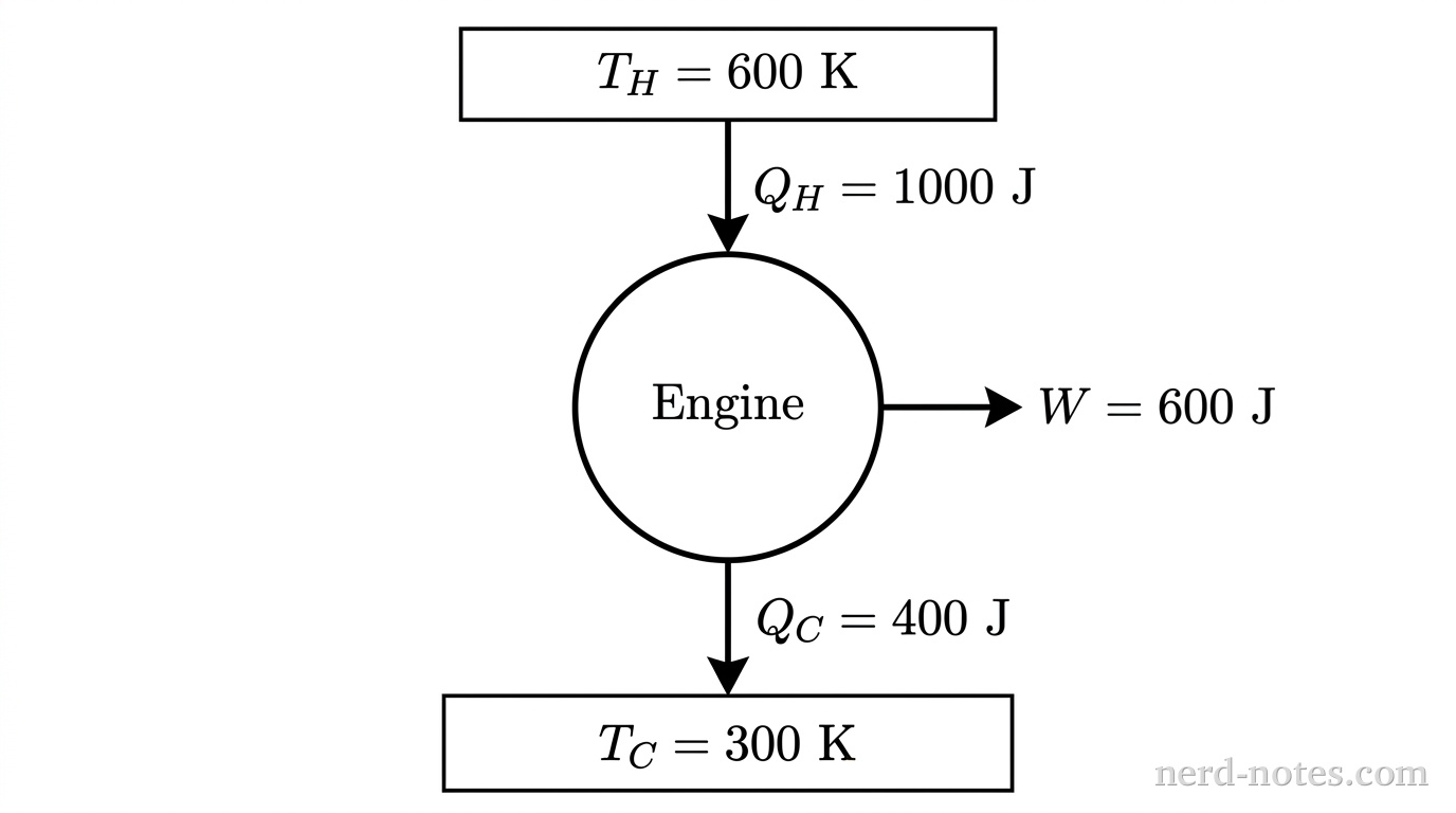Energy flow diagram for the proposed heat engine cycle.