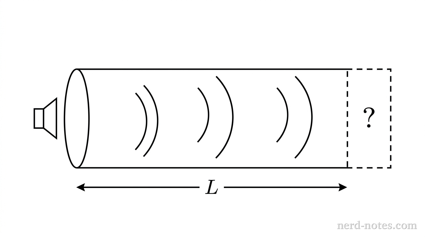 Experimental setup of an unmarked cylindrical tube with an audio generator.